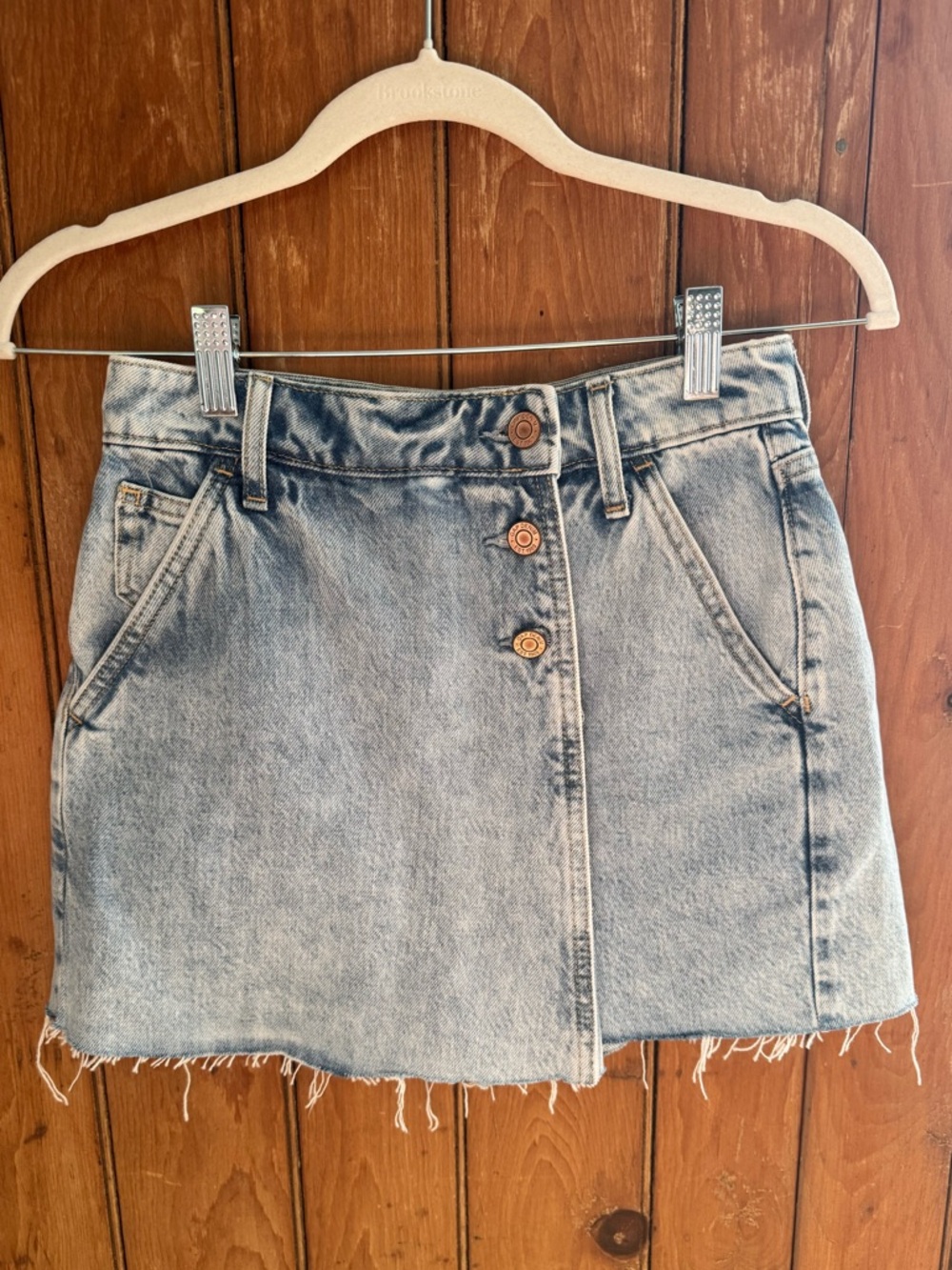 GAP Light Blue Denim Mini Skirt Shorts with Button Front - 100 percent cotton
